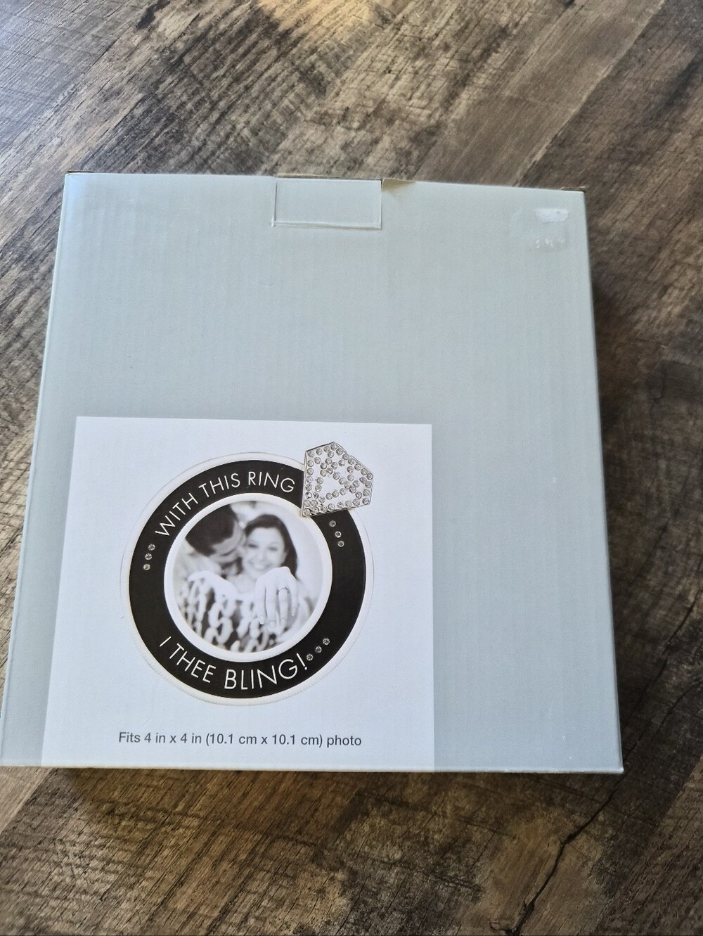 Decorative 4x4 Photo Frame - Black White And Bling